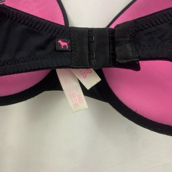 Victoria's Secret PINK Push Up Bra Size 36D Solid Black - Picture 5 of 10